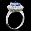 Image 2 : 14K WHITE GOLD 4.00CT TANZANITE 1.30CT DIAMOND RING