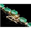 Image 2 : 14K YELLOW GOLD 18.00CT EMERALD 1.00CT DIAMOND NECKLACE