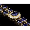 Image 2 : 14K GOLD 22CT SAPPHIRE 1.50CT DIAMOND BRACELET