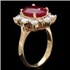 Image 2 : 14K YELLOW GOLD 4.50CT RUBY 1.10CT DIAMOND RING