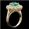 Image 2 : 14K YELLOW GOLD 1.50CT EMERALD 1.35CT DIAMOND RING