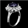Image 2 : 14K WHITE GOLD 4.00CT SAPPHIRE 0.75CT DIAMOND RING