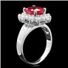 Image 2 : 14K WHITE GOLD 3.50CT RUBY 1.00CT DIAMOND RING