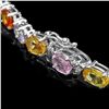 Image 3 : 14K GOLD 12.17CT SAPPHIRE 0.52CT DIAMOND BRACELET