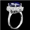 Image 2 : 14K WHITE GOLD 9.50CT SAPPHIRE 1.20CT DIAMOND RING