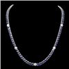 Image 1 : 14K WHITE GOLD 40.00CT SAPPHIRE 1.30CT DIAMOND NECKLACE