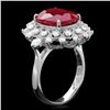 Image 2 : 14K WHITE GOLD 8.50CT RUBY 1.10CT DIAMOND RING