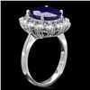 Image 2 : 14K WHITE GOLD 6.3CT SAPPHIRE 1.10CT DIAMOND RING