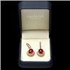 Image 3 : 14K YELLOW GOLD 24.5CT RUBY 0.70CT DIAMOND EARRINGS