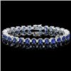 Image 1 : 14K WHITE GOLD 19.00CT SAPPHIRE 2.00CT DIAMOND BRACELET