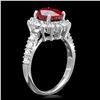 Image 2 : 14K WHITE GOLD 3.00CT RUBY 0.80CT DIAMOND RING