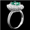 Image 2 : 18K WHITE GOLD 2.40CT EMERALD 2.15CT DIAMOND RING