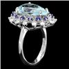 Image 2 : 14K WHITE GOLD 5.50CT AQUAMARINE 0.55CT DIAMOND RING