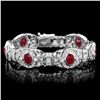 Image 1 : 14K WHITE GOLD 10.80CT RUBY 6.90CT DIAMOND BRACELET