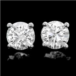 14K WHITE GOLD 1.20CT DIAMOND EARRINGS