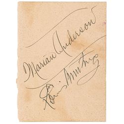 Louis Armstrong and Marian Anderson