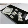 Image 1 : 8 Silver Shot Glasses & Paperweight