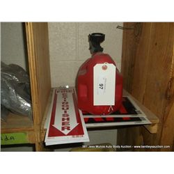 1 GALLON GAS CAN WITH SIGNS