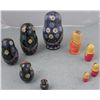 Image 2 : 2 Sets Russian Nesting Dolls 4 & 5 Pc Hand Painted USSR