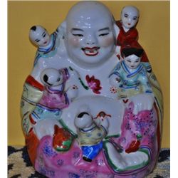 Republic period porcelain Buddha with Children China.