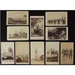 10 Antique CDV Photos Paintings, Buildings, Travel