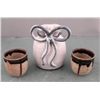 Image 1 : 3 Pc Pottery Set McCarter Artist Signed Vase, Cups