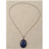 Image 1 : Blue Lapis Sterling Oval Pendant Necklace