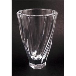 Orrefors Signed Crystal Glass Vase 8 Inches -Sweden