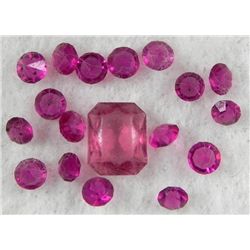 19 Fuchsia Gemstones Gems 10 mm Round, Emerald Cut