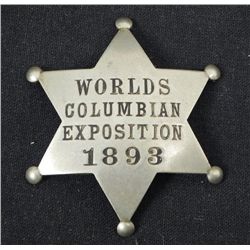 Worlds Columbian Exposition Chicago Fair Security Badge
