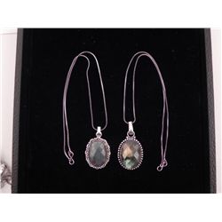 2 Different Labradorite Sterling Pendants, Necklaces