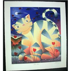 Mackenzie Thorpe 'Love Cat' Serigraph