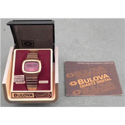 Bulova LED 260 Vintage Quartz Mens Watch in Box -1976