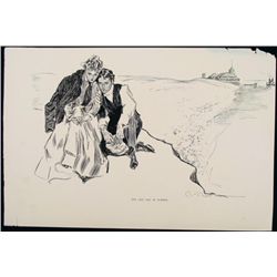 Charles Gibson Orig Book Print 1896 Last Day of Summer