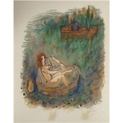 Reuven Rubin Signed Art Print David & Woman Bathing