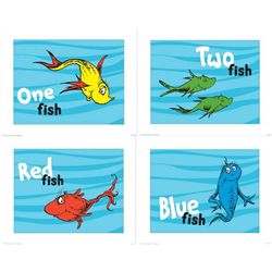 4) Dr Seuss Prints- 1 Fish 2 Fish Red Fish Blue Fish