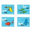 Image 1 : 4) Dr Seuss Prints- 1 Fish 2 Fish Red Fish Blue Fish