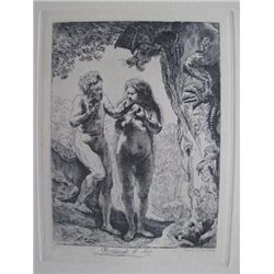 Rembrandt ADAM AND EVE Etching