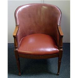 Vintage Faux Leather Studded English Regency Chair