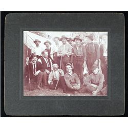 Antique Photograph Men Group Hunting Fishing Portrait