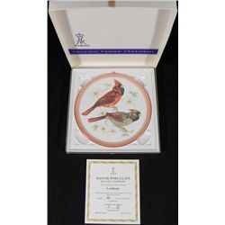 Kaiser Porcelain Bird Collector Plaque Carndinals MIB