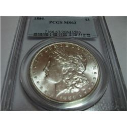 1886 PCGS MS 63 Morgan Silver Dollar