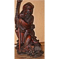 Antique Republic of China or older burl wood carving 9