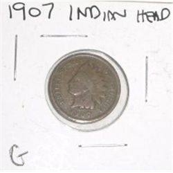 1907 INDIAN HEAD PENNY *NICE EARLY GOOD GRADE PENNY*!! INDIAN HEAD PENNY CAME OUT OF SAFE BOX!!