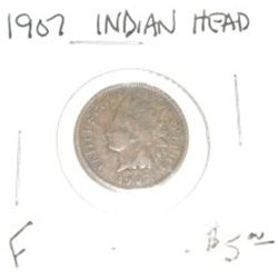 1907 INDIAN HEAD PENNY RED BOOK VALUE IS $5.00+ *NICE EARLY FINE GRADE PENNY*!!