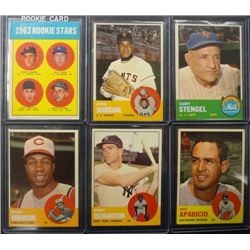 6 - 1963 Topps Baseball Star Card Lot, mostly VGEX-EX