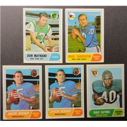 1968 Topps Football Star Card Lot (5 Cards) EM-EX.