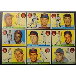 1955 Topps Cleveland Indians Team Lot (9 Cards) .  Nice EX-EM.