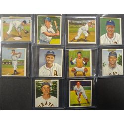 10 - 1950 Bowman Baseball Cards.