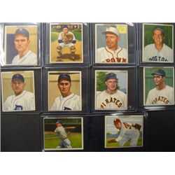 10 - 1950 Bowman Baseball Cards.